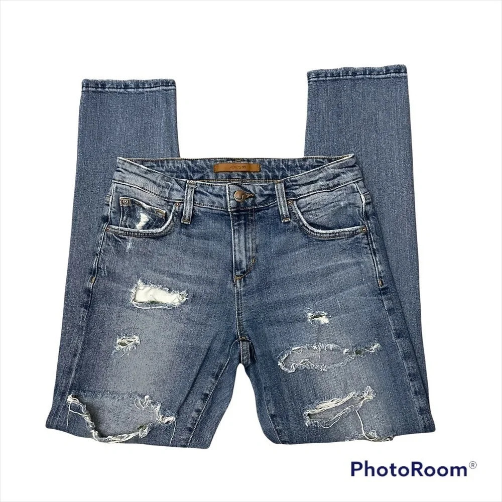 Joe’s Jean Ex Lover Boyfriend Ankle Jean Size 24 Distressed Destroyed Raw hem